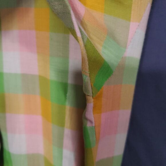 Vintage 1950s Adorable Pastel Plaid Cotton Fitted Full Skirt Shirtwaist Dress - Picture 6 of 16